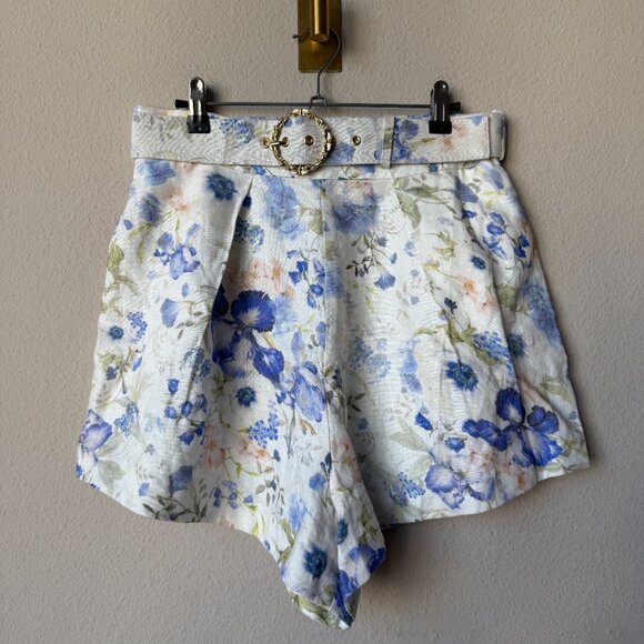 SOLD!!! Zimmermann Natura Frilled Tank + Tuck Shorts Set in Blue Garden Print - Picture 6 of 13